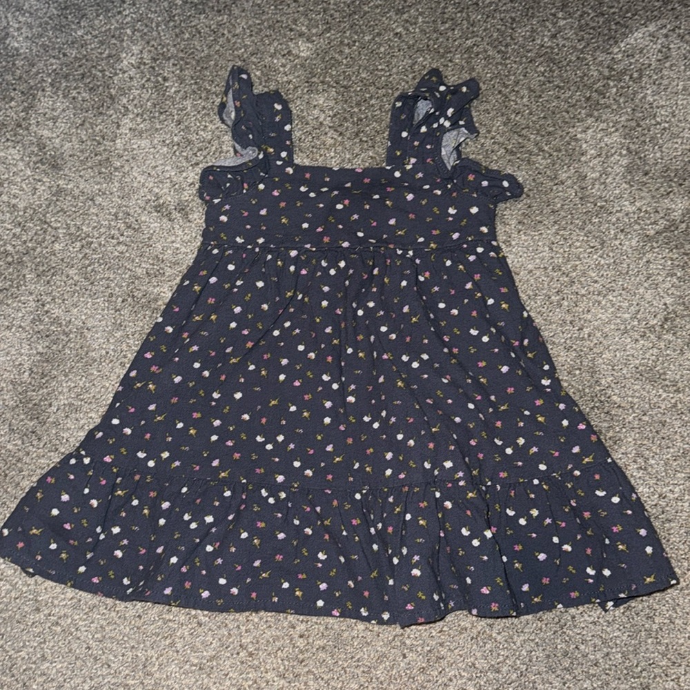 Cat and Jack Toddler Dress Gray Floral 18M Mommy and Me